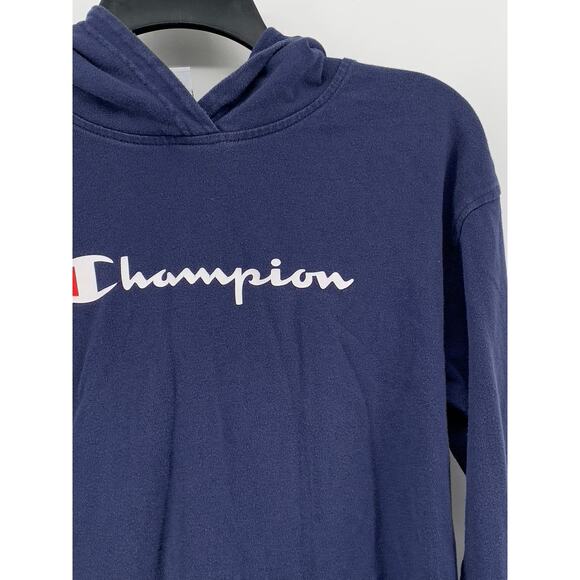 CHAMPION Women's Washed Navy Script Logo Hoodie SZ S - Picture 6 of 10